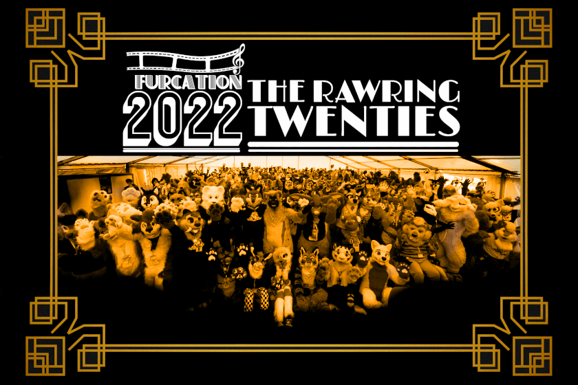 Furcation 2022 logo depicting ferret mascots Frankie & Clive in 20s style pose.